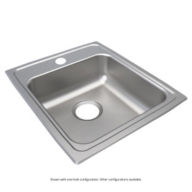 Lustertone Classic Stainless Steel 17" X 20" X 5-1/2", 0-Hole Single Bowl Drop-In Ada Sink in Lustrous Satin
