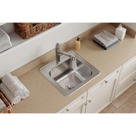 Celebrity Stainless Steel 20" X 20" X 10-1/8", 0-Hole Single Bowl Drop-In Laundry Sink