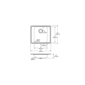 Lustertone Classic Stainless Steel 25" X 22" X 5", Single Bowl Drop-In Classroom Ada Sink