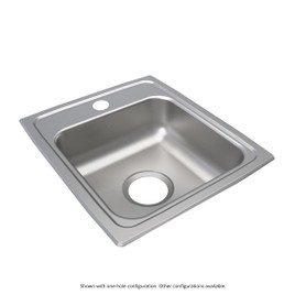 Lustertone Classic Stainless Steel 15" X 17-1/2" X 6-1/2", 0-Hole Single Bowl Drop-In Ada Sink in Lustrous Satin