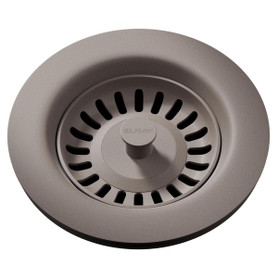 Polymer Drain Fitting With Removable Basket Strainer And Rubber Stopper Silvermist in Silvermist