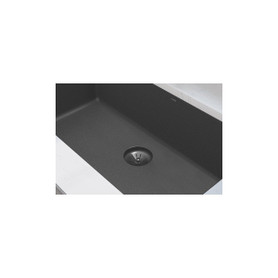 Quartz Perfect Drain 3-1/2" Removable Polymer Basket Strainer And Rubber Stopper Charcoal in Charcoal