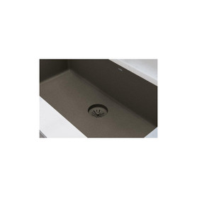 Quartz Perfect Drain 3-1/2" Removable Polymer Basket Strainer And Rubber Stopper Chestnut in Chestnut