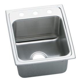 Lustertone Classic Stainless Steel 17" X 22" X 10-1/8", 0-Hole Single Bowl Drop-In Sink With Quick-Clip in Lustrous Satin