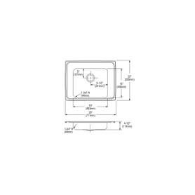 Lustertone Classic Stainless Steel 28" X 22" X 4-1/2", Single Bowl Drop-In Classroom Ada Sink