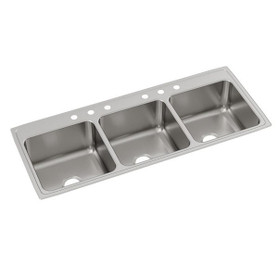 Lustertone Classic Stainless Steel 63" X 22" X 10-1/8" 1- Hole Triple Bowl Drop-In Sink in Lustrous Satin
