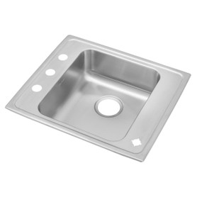Lustertone Classic Stainless Steel 22" X 19-1/2" X 4", 0-Hole Single Bowl Drop-In Classroom Ada Sink in Lustrous Satin