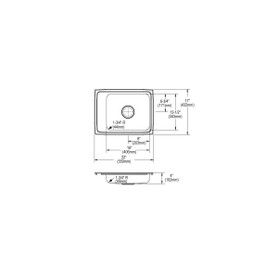 Lustertone Classic Stainless Steel 22" X 17" X 4", 0-Hole Single Bowl Drop-In Classroom Ada Sink With Quick-Clip in Lustrous Satin