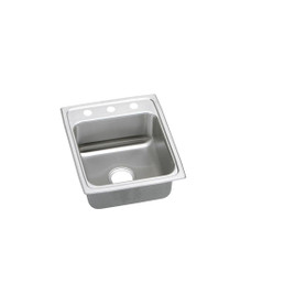 Lustertone Classic Stainless Steel 17" X 20" X 5-1/2", 0-Hole Single Bowl Drop-In Ada Sink With Quick-Clip in Lustrous Satin