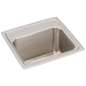 Lustertone Classic Stainless Steel 17" X 16" X 10-1/8", 0-Hole Single Bowl Drop-In Sink in Lustrous Satin