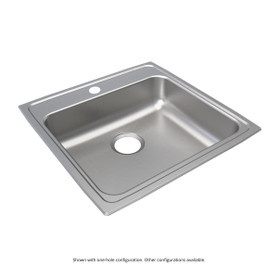 Lustertone Classic Stainless Steel 22" X 22" X 6", 0-Hole Single Bowl Drop-In Ada Sink in Lustrous Satin