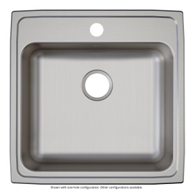 Lustertone Classic Stainless Steel 22" X 22" X 6", 0-Hole Single Bowl Drop-In Ada Sink in Lustrous Satin