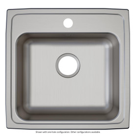 Lustertone Classic Stainless Steel 19-1/2" X 19" X 6", 0-Hole Single Bowl Drop-In Ada Sink in Lustrous Satin
