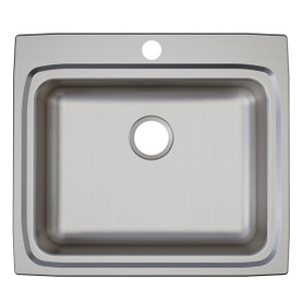 Lustertone Classic Stainless Steel 25" X 22" X 6", Single Bowl Drop-In Ada Sink in Lustrous Satin