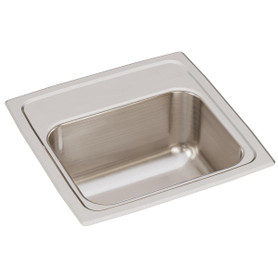Lustertone Classic Stainless Steel 15" X 15" X 7-1/8", 0-Hole Single Bowl Drop-In Bar Sink With 2" Drain in Lustrous Satin