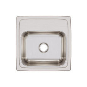 Lustertone Classic Stainless Steel 15" X 15" X 7-1/8", 0-Hole Single Bowl Drop-In Bar Sink With 2" Drain in Lustrous Satin