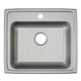 Lustertone Classic Stainless Steel 22" X 19-1/2" X 5", Single Bowl Drop-In Ada Sink in Lustrous Satin