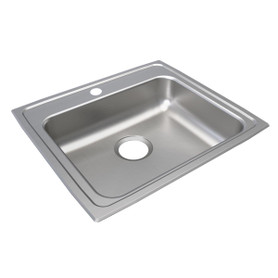 Lustertone Classic Stainless Steel 22" X 19-1/2" X 6-1/2", Single Bowl Drop-In Ada Sink in Lustrous Satin