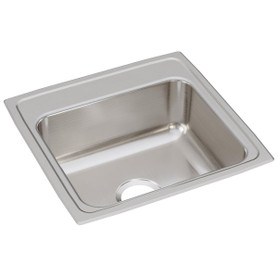 Lustertone Classic Stainless Steel 19-1/2" X 19" X 7-1/2", 0-Hole Single Bowl Drop-In Sink in Lustrous Satin