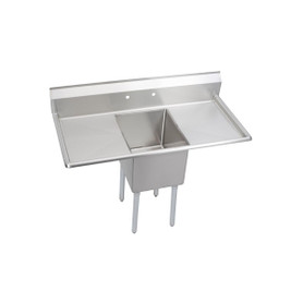 Dependabilt Stainless Steel 52" X 25-13/16" X 43-3/4" 16 Gauge One Compartment Sink W/ 18" Left And Right Drainboards And Stainless Steel Legs