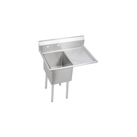Dependabilt Stainless Steel 36-1/2" X 25-13/16" X 43-3/4" 16 Gauge One Compartment Sink W/ 18" Right Drainboard And Stainless Steel Legs