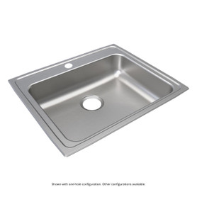 Lustertone Classic Stainless Steel 25" X 21-1/4" X 5-1/2", Single Bowl Drop-In Ada Sink in Lustrous Satin