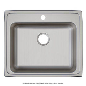 Lustertone Classic Stainless Steel 25" X 21-1/4" X 5-1/2", Single Bowl Drop-In Ada Sink in Lustrous Satin