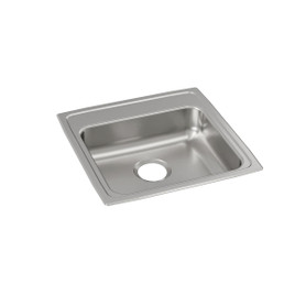 Lustertone Classic Stainless Steel 19-1/2" X 19" X 5", 0-Hole Single Bowl Drop-In Ada Sink in Lustrous Satin