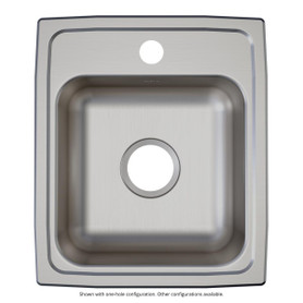 Lustertone Classic Stainless Steel 15" X 17-1/2" X 6", 0-Hole Single Bowl Drop-In Ada Sink in Lustrous Satin