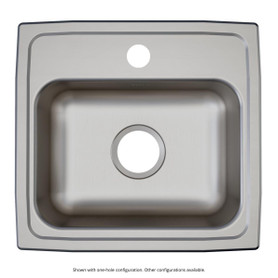 Lustertone Classic Stainless Steel 17" X 16" X 6-1/2", 0-Hole Single Bowl Drop-In Ada Sink in Lustrous Satin
