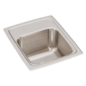 Lustertone Classic Stainless Steel 13" X 16" X 7-5/8", 0-Hole Single Bowl Drop-In Sink in Lustrous Satin