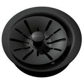 Quartz Perfect Drain 3-1/2" Polymer Disposer Flange With Removable Basket Strainer And Rubber Stopper Caviar in Caviar