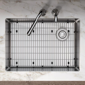 Crosstown Stainless Steel 22-1/2" X 15-1/2" X 1-1/4" Bottom Grid W/Rear Right Drain Opening