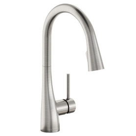 Gourmet Single Hole Kitchen Faucet With Pull-Down Spray And Forward Only Lever Handle Lustrous Steel in Lustrous Steel