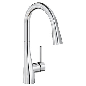 Gourmet Single Hole Kitchen Faucet With Pull-Down Spray And Forward Only Lever Handle Chrome in Chrome