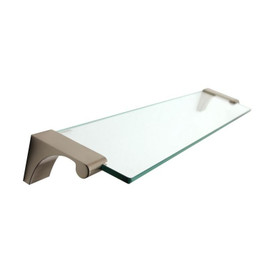 19-in Glass Shelf with Brackets Transitional in Satin Nickel