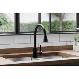 Avado Single Hole Kitchen Faucet With Pull-Down Spray And Forward Only Lever Handle Matte Black