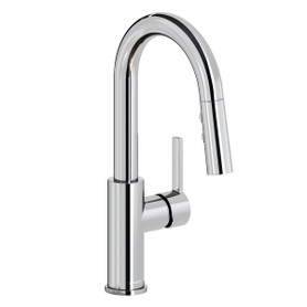 Avado Single Hole Bar Faucet With Pull-Down Spray And Lever Handle Chrome in Chrome
