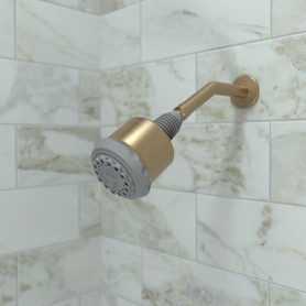Clubmaster Showerhead 3-Jet, 2.5 Gpm in Brushed Bronze