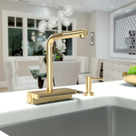 Aquno Select Kitchen Faucet, 2-Spray Pull-Out, 1.75 Gpm in Brushed Gold Optic