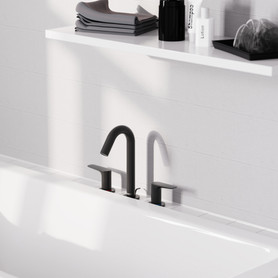 Logis Fine Widespread Faucet 150 With Pop-Up Drain, 1.2 Gpm in Matte Black