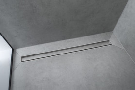 Raindrain Match Trim 39 3/8" With Height Adjustable Frame in Chrome