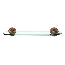 Bath 18-in Glass Shelf with Brackets Rustic in Rust Bronze