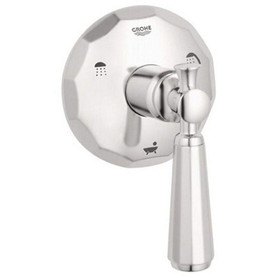 3-Port Diverter Trim with Lever Handle in Brushed Nickel