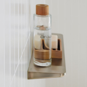 Universal Circular Shelf, 16" in Brushed Black Chrome
