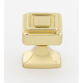 Alno Cube A985-1-PB Knob Modern 1-in in Polished Brass