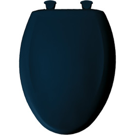 Plastic Elongated Slow-Close Toilet Seat in Navy
