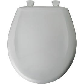 Plastic Round Slow-Close Toilet Seat in Ice Grey