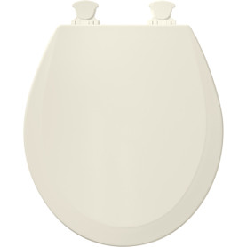 500EC 346 Wood Round Toilet Seat in Biscuit