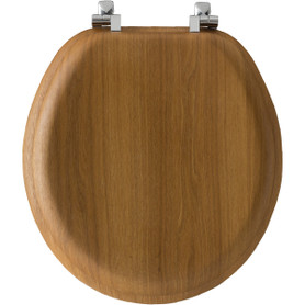 Wood Round Toilet Seat in Oak Veneer